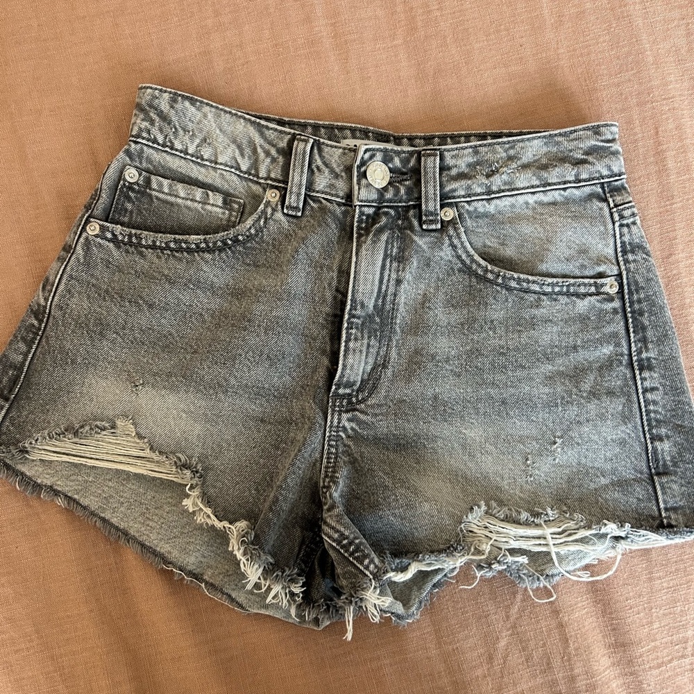 Garage Faded Black Jean Shorts